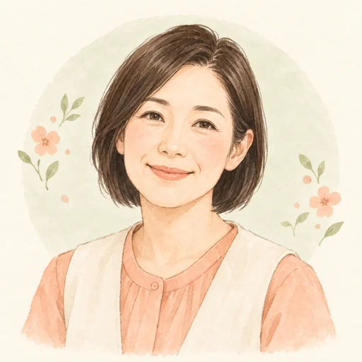ケアマネジャーをイメージした水彩風イラスト。実在の職員ではありません