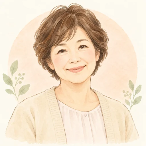 ケアマネジャーをイメージした水彩風イラスト。実在の職員ではありません